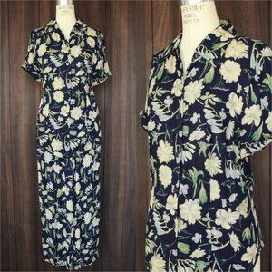 Vintage 1980s 1990s Pants and Top, Clio Two Piece Hawaiian Floral Print Set